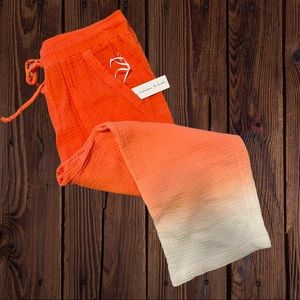 Young Fabulous & Broke Orange Ombré Cotton Drawstring Pants